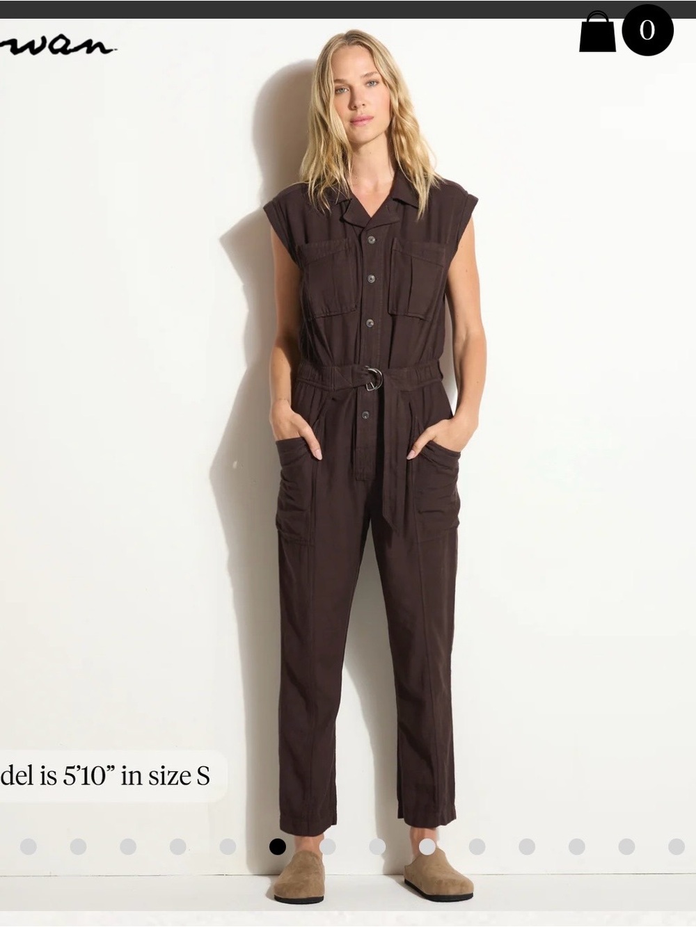 Rowan Lincoln Muscle Tank Jumpsuit Brown